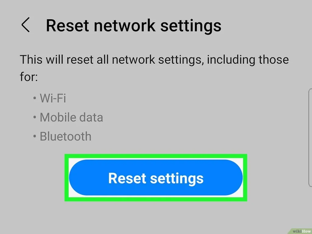 reset mobile network settings