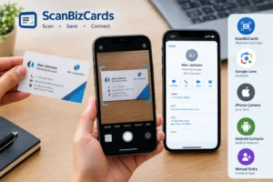 how to save business cards on our phone