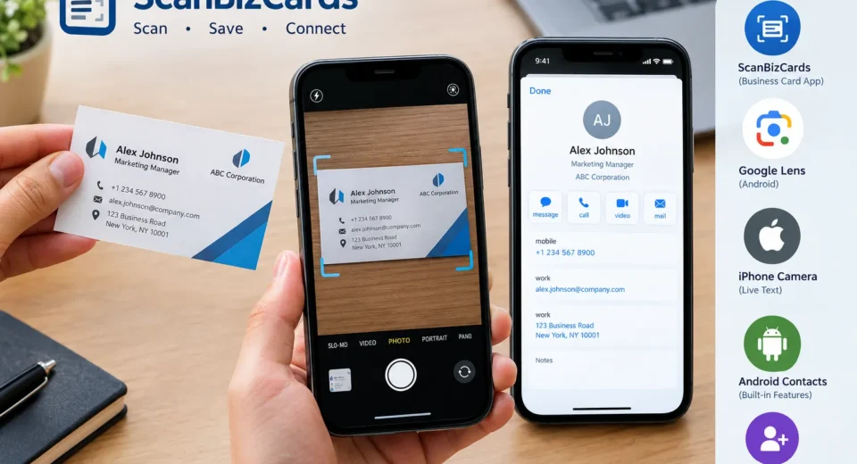 how to save business cards on our phone